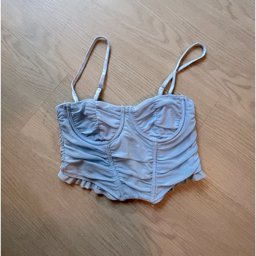 Baby Blue Ruffled Corset Top